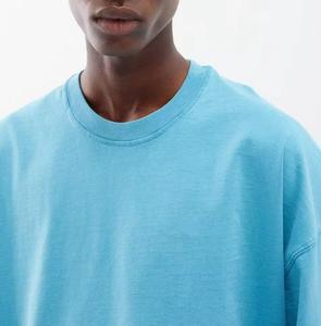 Cropped Boxy Fit Men's 100% Cotton Drop Shoulder Streetwear Luxury Quality Custom Logo Plain T-shirt Summer Trendy Tees - Product Image 2