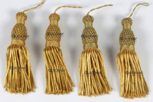 Handmade French Gold Metallic Bullion <b>Tassel</b> Wire <b>Tassel</b> for Church Vestments & Passementerie - Product Image 1
