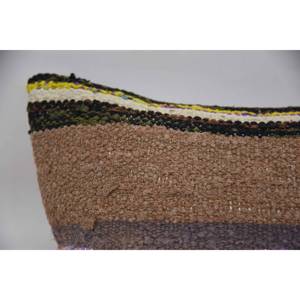 Patrón Vintage Multicolor Kantha Mosaic Paisley Almohada de lana de 16x24 pulgadas con técnica tejida de retazos de uva - Product Image 2
