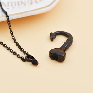 Heart Black Hook Keepsake Jewelry Stainless Steel Hook Cremation Urn <b>Necklace</b> Pendant <b>Ashes</b> Urn Memorial Unisex Custom Size - Product Image 3