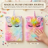 Carnet Licorne Coloré en Peluche pour Filles, Journal Créatif Fait Main, Tendance Personnalisée, Cadeau d'Anniversaire, de Noël ou de Fêtes