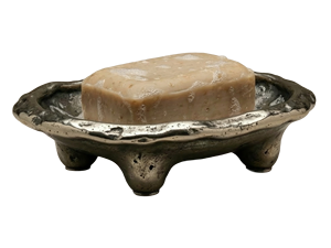 Porte-savon en laiton moulé à la main avec pieds en forme de galets, plat à bibelots, moulage monobloc, finition nickel vieilli, finition argent fumé, organique, Ramadan, mariage - Product Image 5