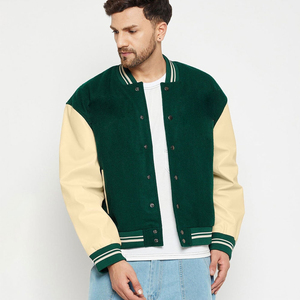 Veste universitaire de baseball de qualité supérieure, style bomber, personnalisable, couleur personnalisée, manches en cuir véritable, devant personnalisé - Product Image 1