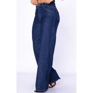 Vaqueros de mezclilla de pierna ancha para mujer, elegantes, de lujo, a la moda, de cintura alta, ajuste holgado, azul piedra, ecológicos, estilo casual urbano, prenda de moda. - Product Image 2