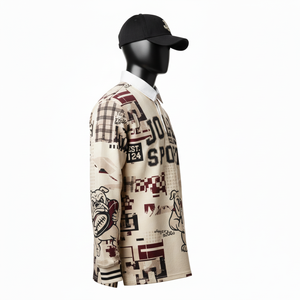 Maillot de rugby pour homme de haute qualité, 260 GSM, coton doux, tricot de polyester, panneau graphique, impression par sublimation personnalisée, logo, vêtements décontractés - Product Image 3