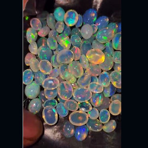 136 pièces d'opale éthiopienne naturelle 7x5mm 8x6mm 9x7mm Cabochon ovale 117 Cts Lot Iroc ventes qualité opale blanche cabine de pierres précieuses US $228 - Product Image 5