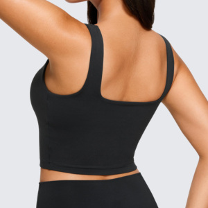 Top Deportivo Corto para Mujer, Talla XL, Elástico, Ajustado, Compresivo, con Diseño a Cuadros, Ecológico, de Secado Rápido y Transpirable, para Gimnasio, Running y Yoga - Product Image 4