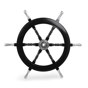 Roue de navire décorative maritime du capitaine doré antique en bois nautique fabriqué à la main décor à la maison - Product Image 5