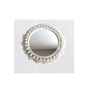 Современное роскошное круглое художественное украшение для спальни, декоративное настенное зеркало макраме на заказ для индийских принадлежностей