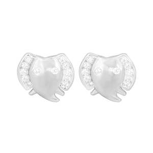 Pendientes Religiosos Zarkan de Latón con Perlas y Diamantes, Diseños de Animales y Flores/Corazones, Estilo Étnico - Product Image 3