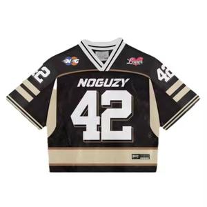 Custom Mesh Cropped American Football Team Wear Jerseys Sports Sublimated <b>Crop</b> Jerseys Streetwear American Retro Football Jersey - Product Image 3