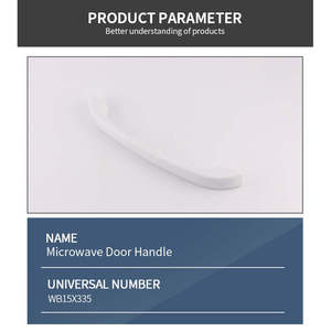 Conjunto de manija de puerta de horno microondas de plástico WB15X335 compatible con piezas de horno microondas General Electric - Product Image 3