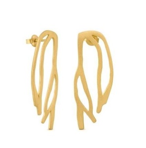 Elegantes pendientes clásicos de metal con acabado dorado vintage y adornos antiguos para un atractivo de moda étnica sofisticada - Product Image 3