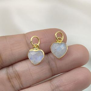 จี้รูปหัวใจรูปพระจันทร์สีรุ้ง10มม. เครื่องประดับเงินสเตอร์ลิงแบบทำมือจี้แฟชั่นสุดมีเสน่ห์ - Product Image 4