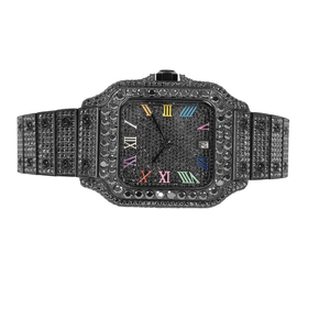 Nouvelle montre VVS Moissanite pour hommes de conception tendance avec lunette ronde personnalisée bracelet en acier inoxydable mouvement à quartz montres buste glacé - Product Image 1