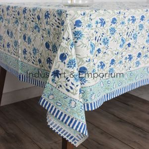 Nappe imprimée en toile de coton indien, bloc à main, 4 places, 6 places et 8 places - Product Image 5