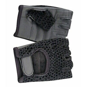 Gants de Cyclisme en Cuir Crochet Vintage Noir - Product Image 5