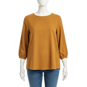 เสื้อเบลาส์แขนกลีบดอกไม้ขนาดใหญ่พิเศษสำหรับผู้หญิงผ้าโพลีเอสเตอร์เนื้อนุ่มใส่สบายน้ำหนักเบาเสื้อแฟชั่นสำหรับใส่ทำงาน - Product Image 4