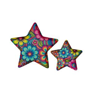 <b>Star</b> Shape <b>Decorative</b> Serving Plate Set with Colorful Floral Print | Artistic Display & Snack Plates - Product Image 1