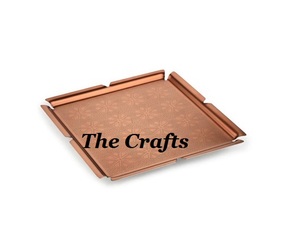 Maravillosa bandeja de servir metálica en color cobre para aperitivos, chocolate y alimentos, para uso doméstico y hotelero. - Product Image 1