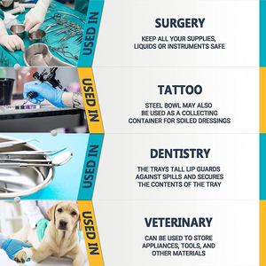 Bandeja renal de acero inoxidable MEDIHEAL SURGICAL CORP de la mejor calidad, 8"/4", acabado pulido, tamaño estándar, hueca, para uso médico y quirúrgico - Product Image 6