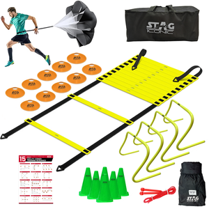Kit de Entrenamiento de Velocidad para Niños Stag Iconic, Ejercicio de Fútbol y Cricket con Obstáculos Fijos de Plástico y Escalera para Juegos Deportivos - Product Image 4