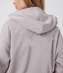 OEM/ODM 100% Cotton Womens Tracksuit Loose Fit Drop Shoulder <b>Full</b> <b>Zip</b> <b>Up</b> <b>Hoodie</b> & Flared Trouser Customised Women Jogging Set - Product Image 4