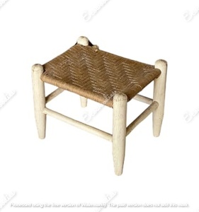 Otomana de marco de madera de hierba tejida cuadrada rústica de bambú hecha a mano fabulosa para Hotel jardín sala de estar consola de incrustaciones de hueso de jardín - Product Image 4