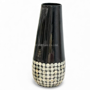 Ensemble de vases décoratifs en nacre, faits à la main, élégants, incrustations de coquillages, motif assorti pour le salon, en provenance du Vietnam - Product Image 3