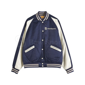 Veste classique en satin pour hommes pour les sports d'hiver ou le style de rue avec logo côtelé et imprimé - Product Image 1