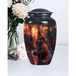 โกศเผาศพอลูมิเนียมปลายสูงลายทิวลิปสำหรับผู้ใหญ่ที่เก็บของประดับเคลือบเคลือบสำหรับตกแต่งความจุ3-4L - Product Image 2