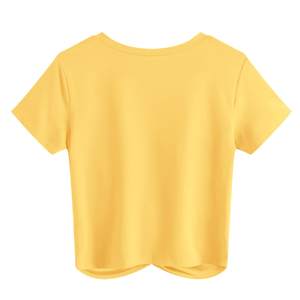 Camiseta Corta Ajustada de Diseño Personalizado para Mujer, Tejido de Punto con Spandex/Poliéster, Impresión Digital, Transpirable, Informal de Verano - Product Image 5