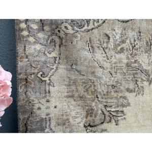 Turkish 5.2x8.7 ft Rug, Large Vintage Rug, <b>Brown</b> Gray Persian <b>Wool</b> Rug - Product Image 4