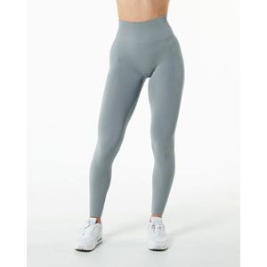 Seamless <b>Knit</b> Fabric 51% Polyamide 38% Polyester 11% Elastane Tapered High Waisted Utility Grey Womens Seamless Scrunch <b>Legging</b> - Product Image 3