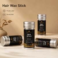 Cire coiffante en stick sous marque privée, fabricant OEM, tenue forte, sans résidu blanc, faible MOQ, logo personnalisé pour perruques, bords et cheveux naturels