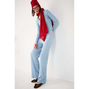 Pantalon décontracté côtelé à taille élastique, doux, 100% polyester - Product Image 2