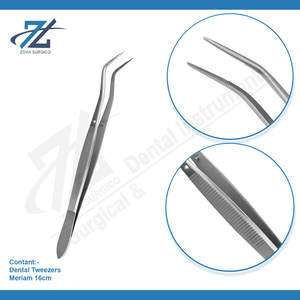 Pinzas dentales Meriam, pinzas dentales de acero inoxidable de 16cm, pinzas dentales esterilizables en autoclave, pinzas de sujeción de algodón, Pakistán - Product Image 3