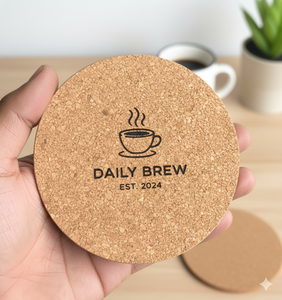 Posavasos de corcho Natural personalizables ecológicos, estilo moderno, redondo, 100mm, 8mm, resistente al calor, para bebidas, café en casa - Product Image 4