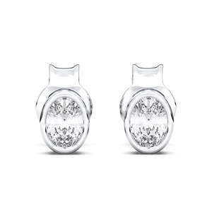 Asequible Oval Glamour 0.50Ct Moissanite Stud Pendientes en plata esterlina al por mayor OEM - Product Image 4