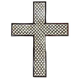 Croix murale de luxe en incrustation d'os indien avec incrustation de nacre Décoration de Noël religieuse personnalisée Intérieurs élégants - Product Image 5
