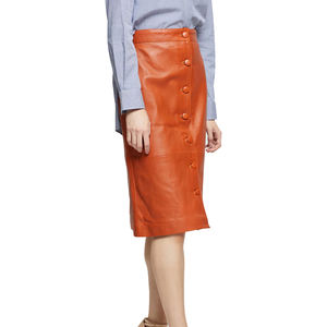 Jupe en cuir décontractée à taille naturelle, mini, respirante, avec fermeture éclair, nouvelle collection d'hiver, taille plus pour femmes - Product Image 2