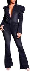 Conjunto informal de 2 piezas de verano para mujer Trajes de mezclilla de manga larga de mezclilla de cintura alta vintage a la venta a bajo precio - Product Image 4