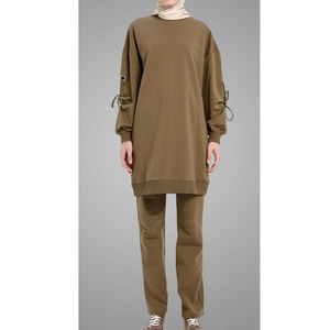 Vêtements de sport pour femmes grande taille de haute qualité, dernière mode islamique, survêtement en coton à manches longues, nouveau style musulman traditionnel - Product Image 1