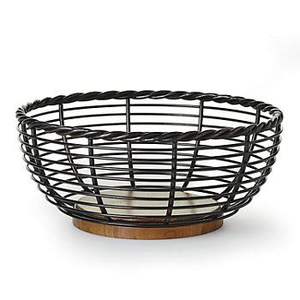 Bol de service décoratif en osier en métal dessus de table noir mat articles de cuisine meilleure vente nouveau bol design - Product Image 1