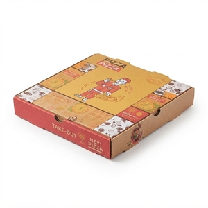 Boîtes à pizza en carton ondulé imprimées multi-designs, logo personnalisé, résistantes à la chaleur, emballages pour plats à emporter, vente en gros - Product Image 2