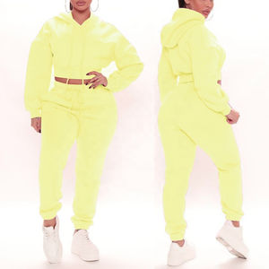 Top corto informal de talla grande para mujer, conjunto de joggers con capucha, sudadera deportiva hasta el tobillo, pantalones de chándal, trajes de verano de 2 piezas - Product Image 4