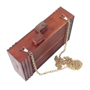 Bolso de mano tipo clutch de madera elegante y moderno para mujer, disponible al por mayor. Bolso clutch de madera de calidad con diseño minimalista. - Product Image 1