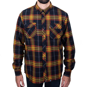 Logo personnalisé hommes 100% coton flanelle chemise noir rouge rétro boutons manches longues coupe normale décontracté respirant printemps - Product Image 1