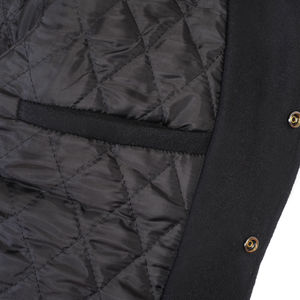 Veste universitaire pour homme personnalisée 2025, col montant, respirante, capuche, vêtements d'hiver, manches en cuir de vache véritable, nouvelle vente en gros - Product Image 3