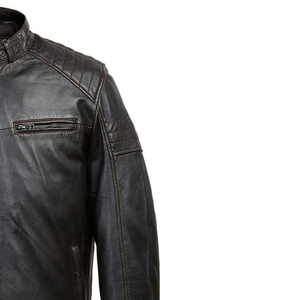 Veste en cuir PU pour homme de haute qualité, fabrication soignée, chaude, personnalisée, avec logo sur le devant, respirante, lavable - Product Image 6